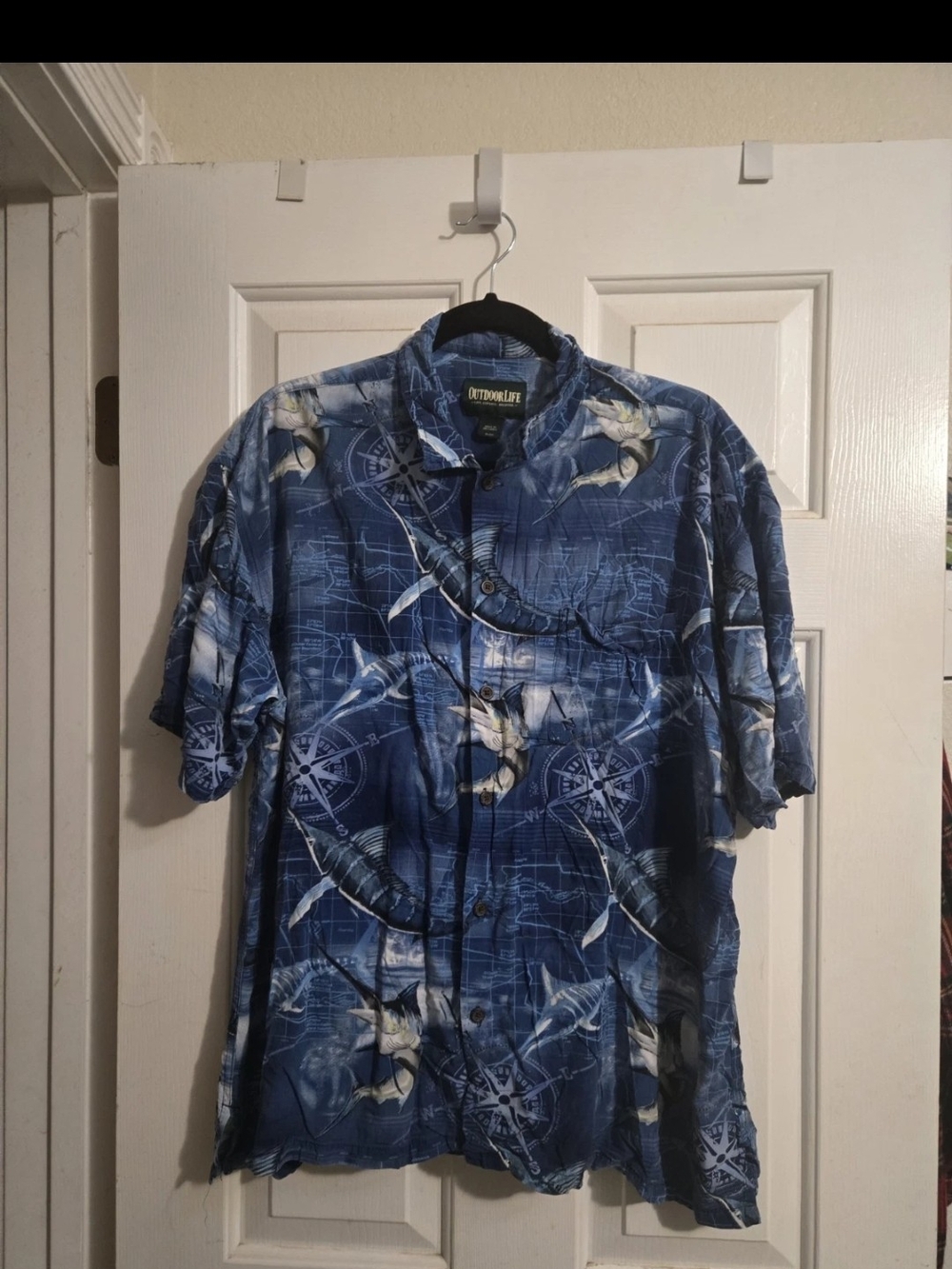 Outdoor Life Blue Maritime Short-Sleeve Button-Down Shirt